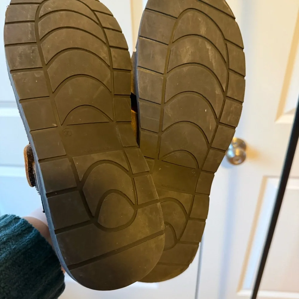 Eddie Bauer Men's Brown-Gray Leather Sandals, Size 10